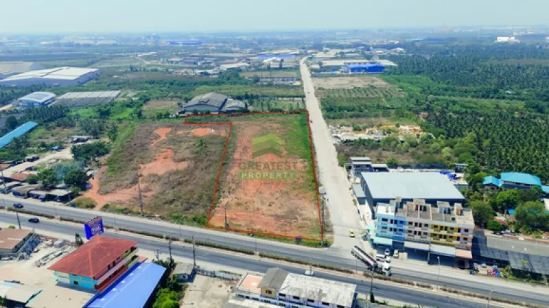 ที่ดินติดถนน บ้านแพ้ว–พระประโทน เนื้อที่ 8-2-14.70 ไร่ ใกล้พระราม 2 สมุทรสาคร