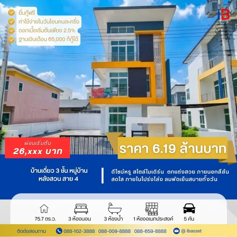 🔥 ลดแรงงงง ถูกที่สุดในโครงการ✨ 🏡 หมู่บ้านหลังสวน พุทธมณฑลสาย 4