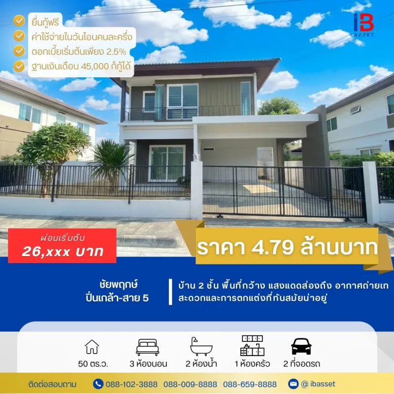 บ้านเดี่ยวรีโนเวทใหม่ พร้อมอยู่ ทำเลศักยภาพ ติดถนนบรมราชชนนี