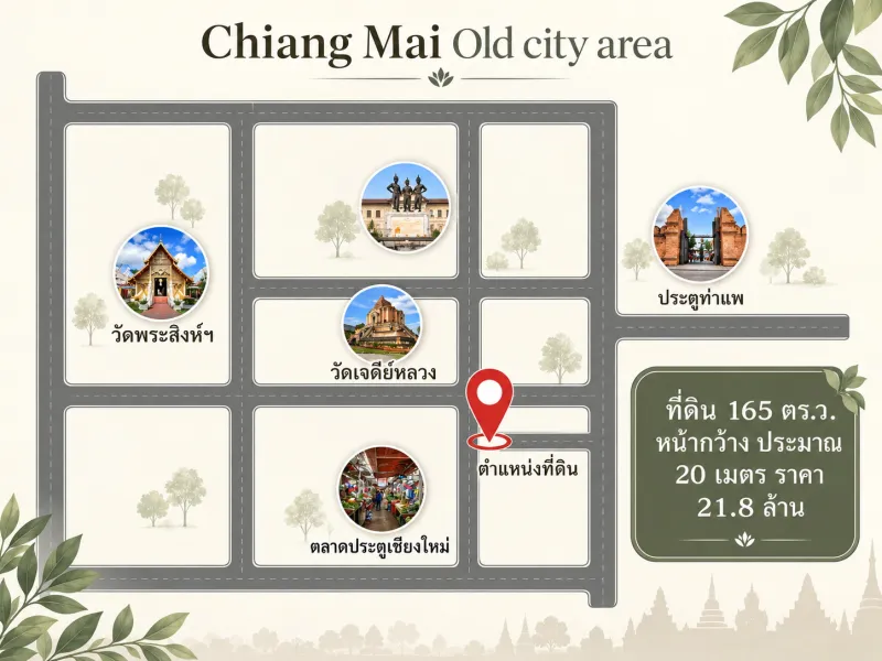รูปที่2 ต้องการขายที่ดินเปล่า ศรีภูมิ เมืองเชียงใหม่ ราคา 21,800,000 บาท