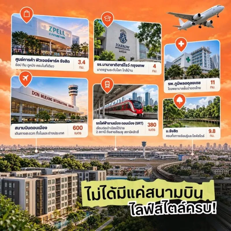 รูปที่6 ต้องการขายคอนโดมิเนียม สีกัน เขตดอนเมือง ราคา 1,390,000 บาท