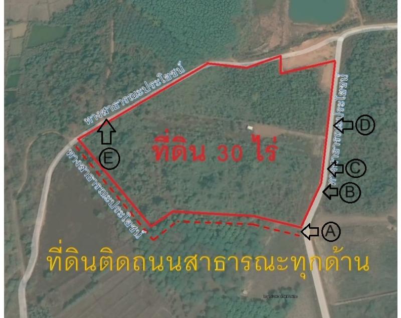 ขายที่ดิน 30 ไร่  1.7 ล้านบาท