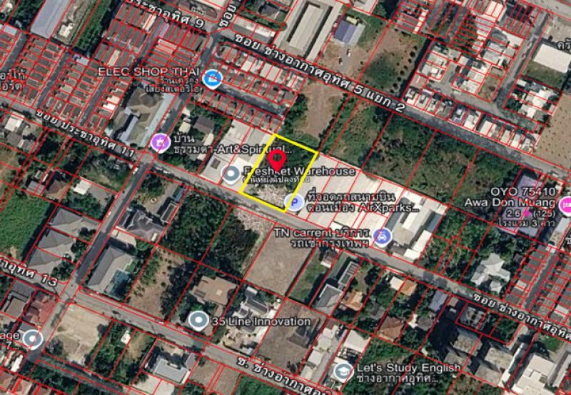 ขายที่ดิน ซอยช่างอากาศอุทิศ 5 ถนนวิภาวดีรังสิต เขตดอนเมือง กรุงเทพมหานคร