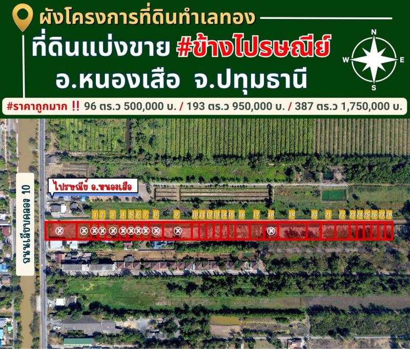 รูปที่2 ต้องการขายที่ดินเปล่า บึงชำอ้อ หนองเสือ ราคา 500,000 บาท
