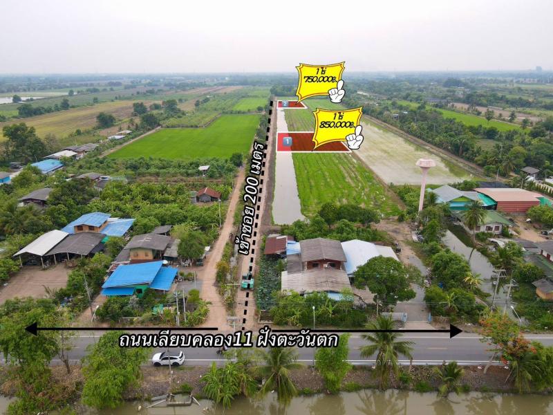 รูปที่2 ต้องการขายที่ดินเปล่า บึงชำอ้อ หนองเสือ ราคา 750,000 บาท