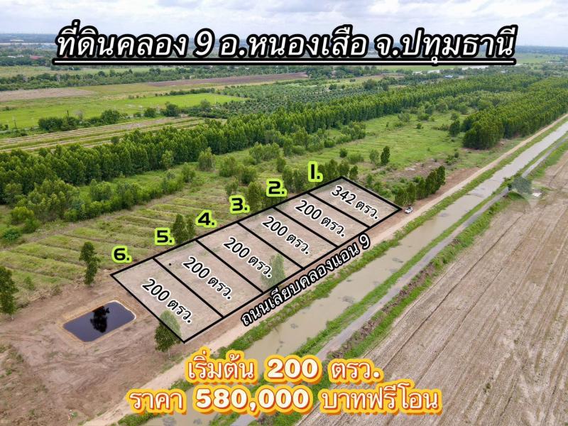 รูปที่2 ต้องการขายที่ดินเปล่า บึงชำอ้อ หนองเสือ ราคา 580,000 บาท