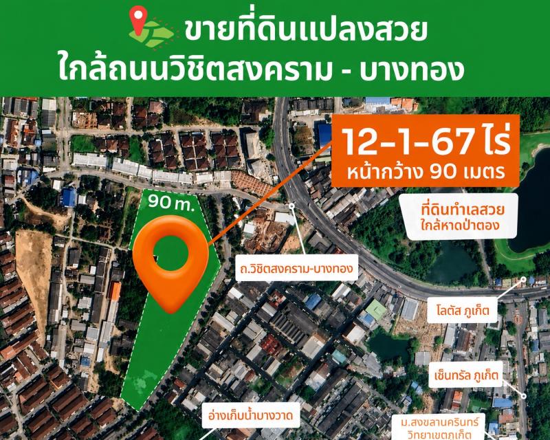ขายที่ดินแปลงสวย ถ.บางทอง กะทู้ ภูเก็ต