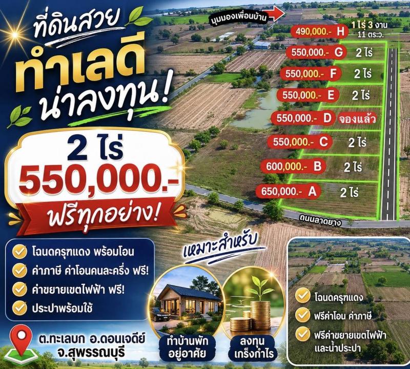 รูปที่3 ต้องการขายบ้านพร้อมที่ดิน ดอนเจดีย์ ดอนเจดีย์ ราคา 550,000 บาท
