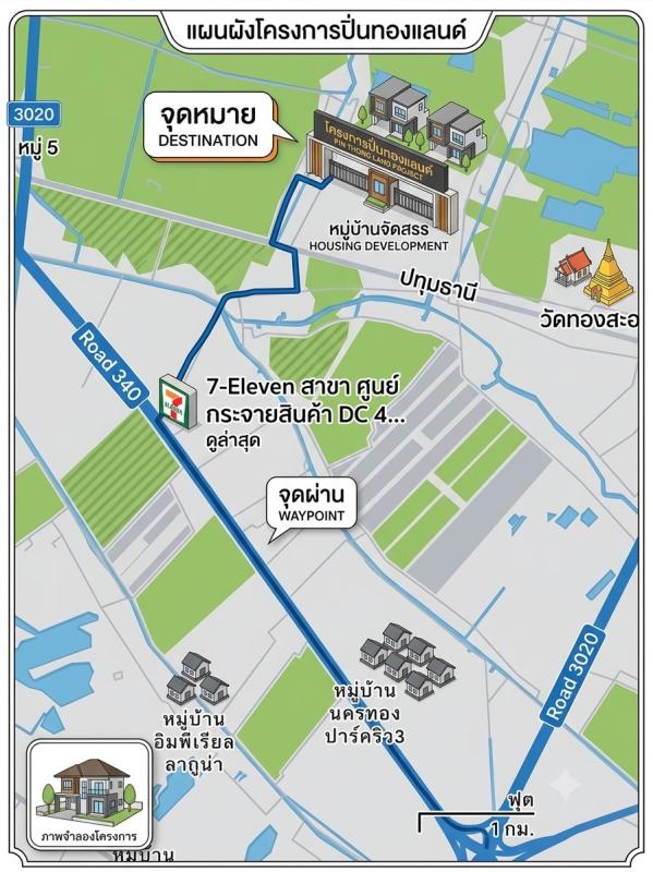 รูปที่2 ต้องการขายบ้านพร้อมที่ดิน ละหาร บางบัวทอง ราคา 1,390,000 บาท