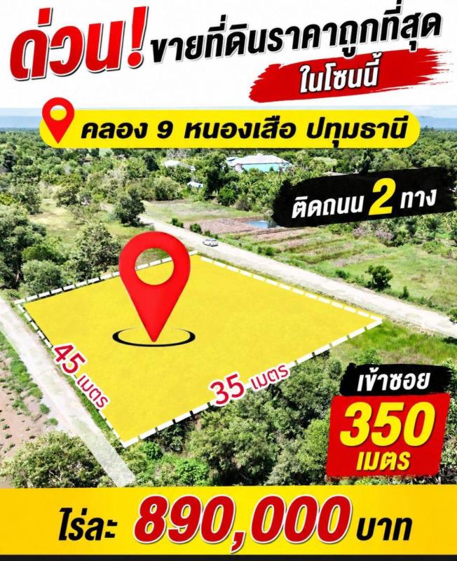 รูปที่2 ต้องการขายที่ดินเปล่า บึงชำอ้อ หนองเสือ ราคา 890,000 บาท